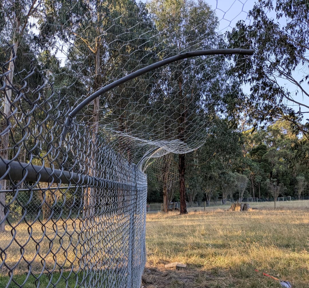 We used poly pipe for our floppy fence